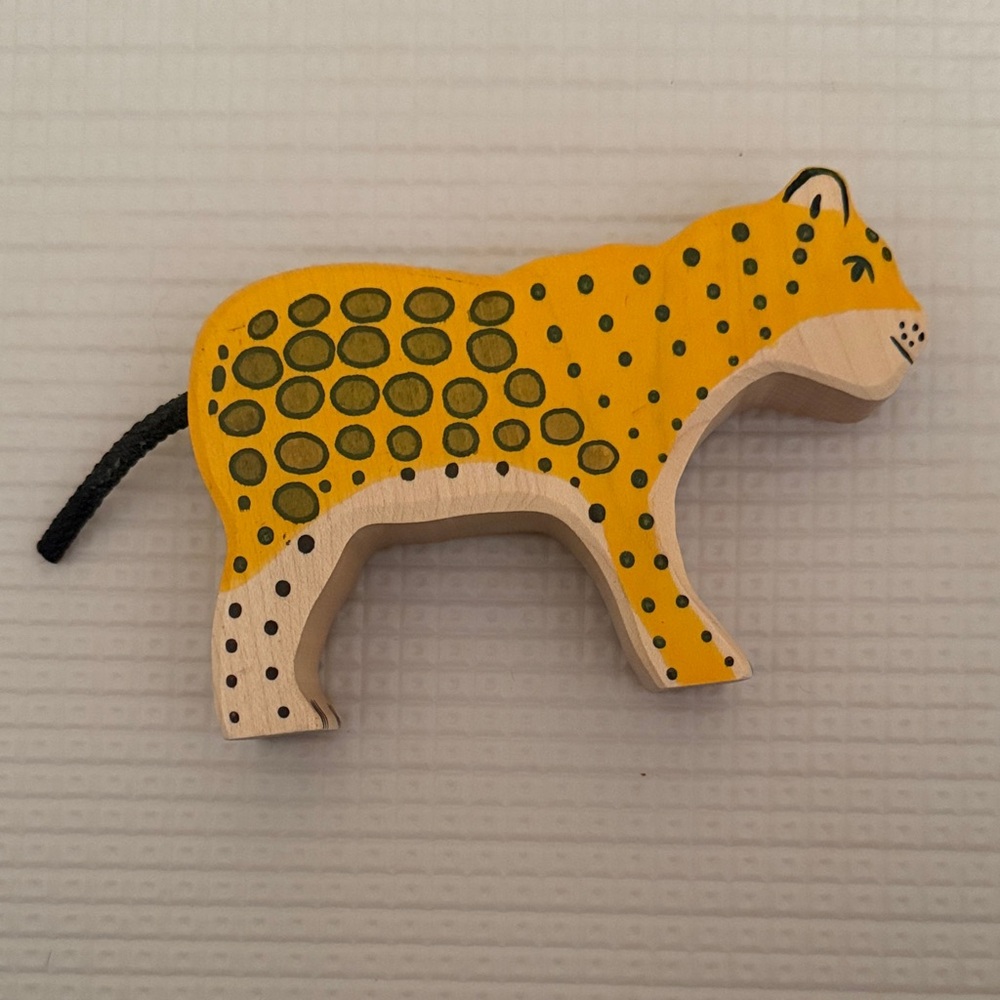 Colorful Wooden Leopard Toy for Kids